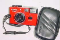 Konica pop 35mm Film Point and Shoot Camera 36mm F4 Lens in Red