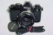 Nikon FM 35mm Film SLR Manual Camera with Nikon 50/1.8 Nikkor AI Lens - Black