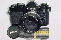 Nikon FE 35mm Film SLR Manual Camera with Nikon 50mm F/1.8 NIKKOR AIs Lens - Black