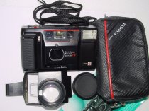 YASHICA T AF Point & Shoot Film Camera Carl Zeiss 35/3.5 Lens + Tele Converter