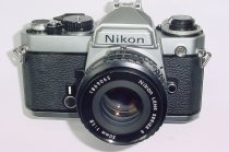 Nikon FE 35mm Film SLR Manual Camera with Nikon 50mm F/1.8 Series E AIs Lens