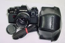 Olympus OM10 35mm Film SLR Manual Camera with Olympus 50/1.4 Zuiko MC Lens Black