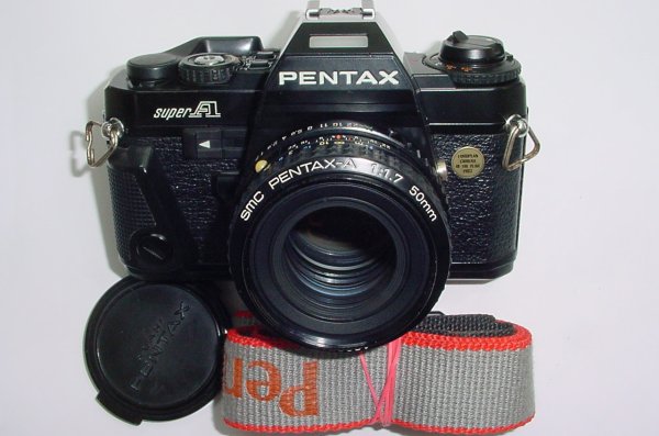 Pentax Super A 35mm Film SLR Manual Camera with Pentax-A 50mm F/1.7 Lens