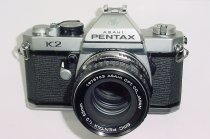 Pentax K2 35mm Film SLR Manual Camera with Pentax-M 55mm F/2 SMC Lens