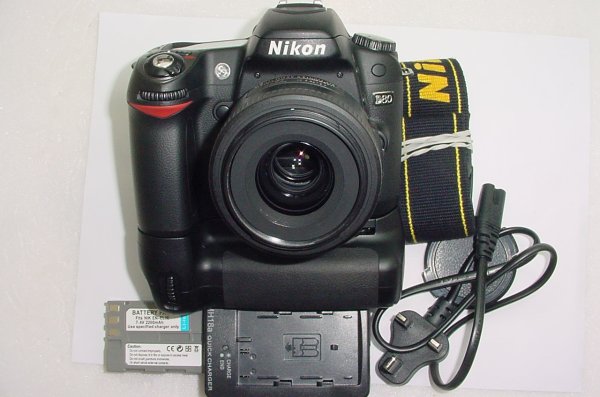 Nikon D80 10.2MP DSLR Camera + Nikon 35/1.8G AF-S NIKKOR DX Lens + MB-D80
