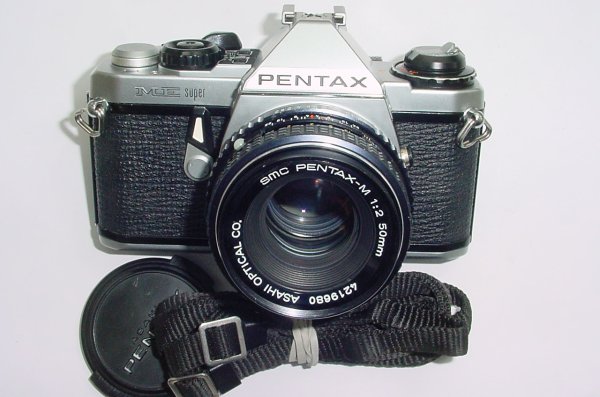 Pentax ME Super 35mm Film Manual SLR Camera with Pentax-M 50mm f/2 smc Lens
