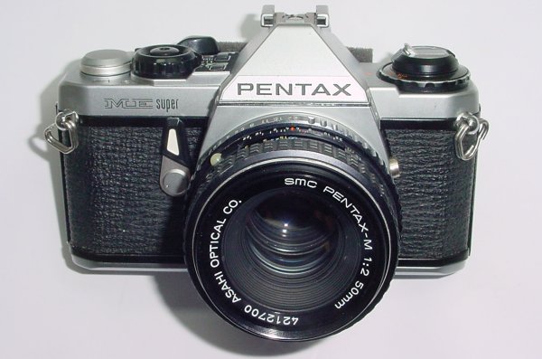 Pentax ME Super 35mm Film Manual SLR Camera with Pentax-M 50mm f/2 smc Lens