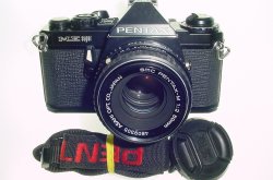 Pentax ME Super 35mm Film Manual SLR Camera with Pentax-M 50mm f/2 smc Lens