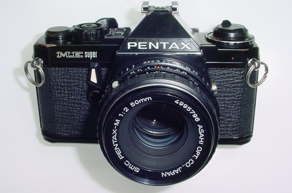 Pentax ME Super 35mm Film Manual SLR Camera with Pentax-M 50mm f/2 smc Lens
