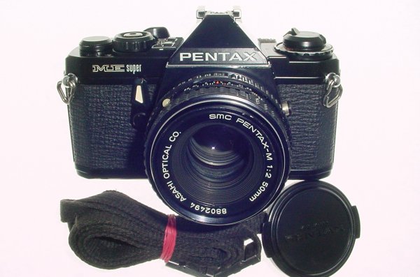 Pentax ME Super 35mm Film Manual SLR Camera with Pentax-M 50mm f/2 smc Lens