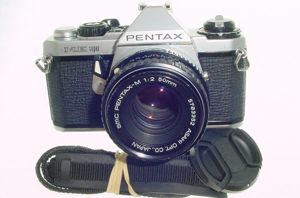 Pentax ME Super 35mm Film Manual SLR Camera with Pentax-M 50mm f/2 smc Lens