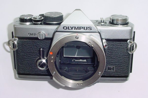 Olympus OM-2N MD 35mm Film SLR Manual Camera + Olympus 50/1.8 Zuiko Lens - Black