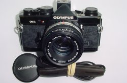 Olympus OM-2N MD 35mm Film SLR Manual Camera + Olympus 50/1.8 Zuiko Lens - Black