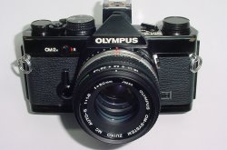 Olympus OM-2N MD 35mm Film SLR Manual Camera + Olympus 50/1.8 Zuiko Lens - Black