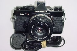 Olympus OM-2N MD 35mm Film SLR Manual Camera + Olympus 50/1.8 Zuiko Lens - Black