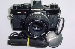 Olympus OM-2N MD 35mm Film SLR Manual Camera + Olympus 50/1.8 Zuiko Lens - Black