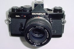 Olympus OM-2N MD 35mm Film SLR Manual Camera + Olympus 50/1.8 Zuiko Lens - Black