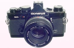 Olympus OM-2N MD 35mm Film SLR Manual Camera + Olympus 50/1.8 Zuiko Lens - Black
