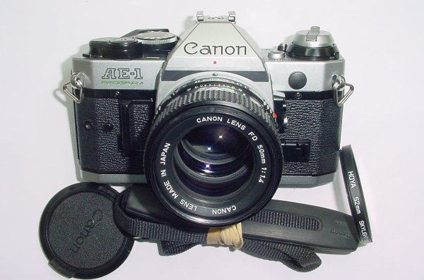 Canon AE-1 Program 35mm SLR Film Manual Camera with Canon 50mm F/1.4 FD Lens