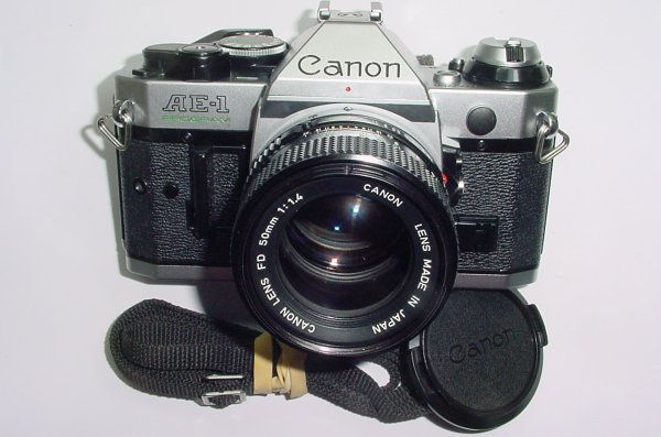 Canon AE-1 Program 35mm SLR Film Manual Camera with Canon 50mm F/1.4 FD Lens