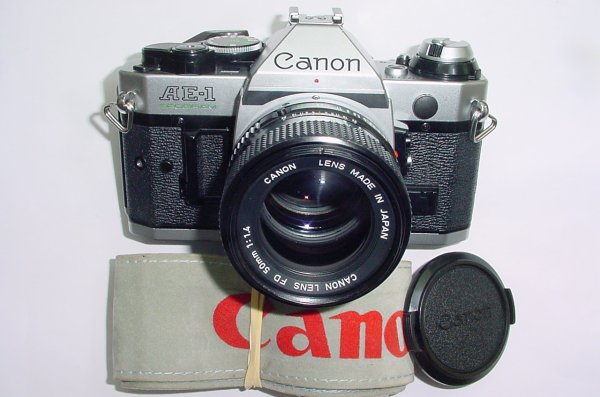 Canon AE-1 Program 35mm SLR Film Manual Camera with Canon 50mm F/1.4 FD Lens
