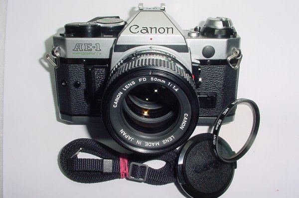 Canon AE-1 Program 35mm SLR Film Manual Camera with Canon 50mm F/1.4 FD Lens