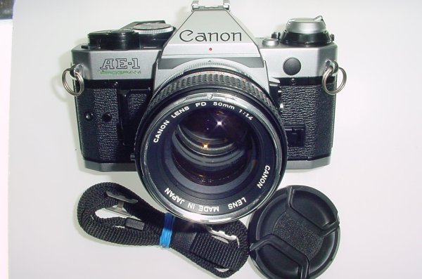 Canon AE-1 Program 35mm SLR Film Manual Camera with Canon 50mm F/1.4 FD Lens