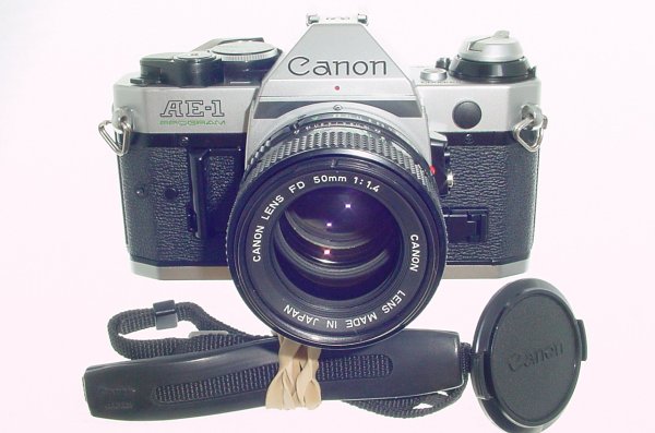 Canon AE-1 Program 35mm SLR Film Manual Camera with Canon 50mm F/1.4 FD Lens