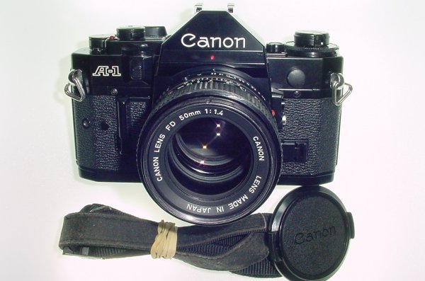 Canon A-1 35mm SLR Film Manual Camera with Canon 50mm F/1.4 FD Lens Excellent