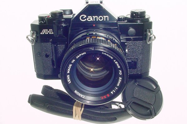 Canon A-1 35mm SLR Film Manual Camera with Canon 50mm F/1.4 FD Lens
