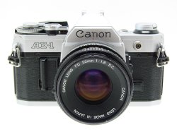 Canon AE-1 35mm Film Manual SLR Camera with 50mm F/1.8 FD Lens