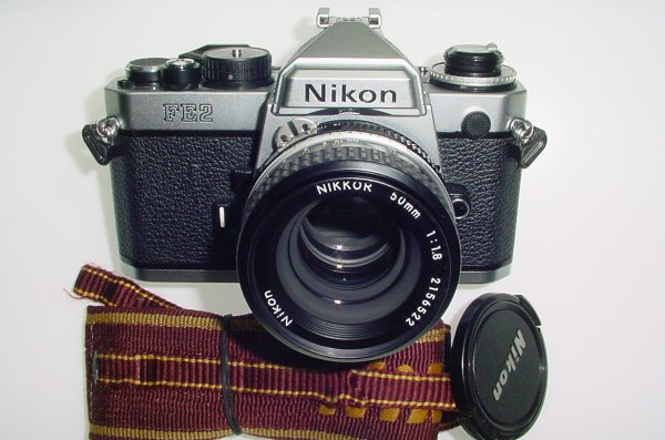 Nikon FE2 35mm Film SLR Manual Camera with Nikon 50mm F/1.8 NIKKOR AI Lens