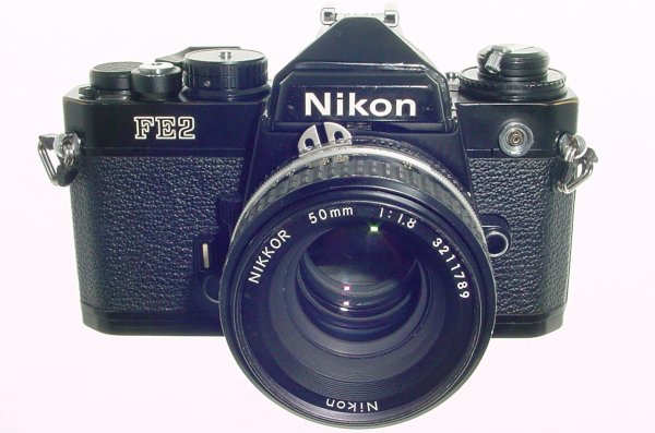 Nikon FE2 35mm Film SLR Manual Camera with Nikon 50mm F/1.8 NIKKOR AI Lens