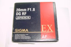Sigma 20mm F/1.8 D EX DG Aspherical Wide Angle Lens For Nikon AF Mount