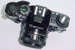 Canon AE-1 Program 35mm SLR Film Manual Camera + Canon 50/1.8 FD Lens in Black