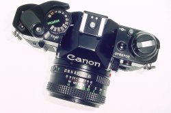 Canon AE-1 Program 35mm SLR Film Manual Camera + Canon 50/1.8 FD Lens in Black