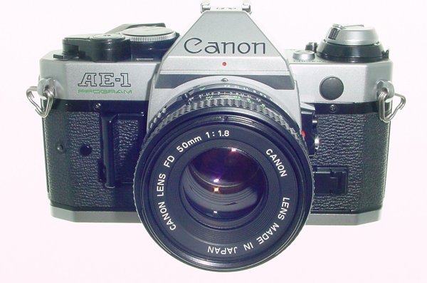 Canon AE-1 Program 35mm SLR Film Manual Camera + Canon 50/1.8 FD Lens