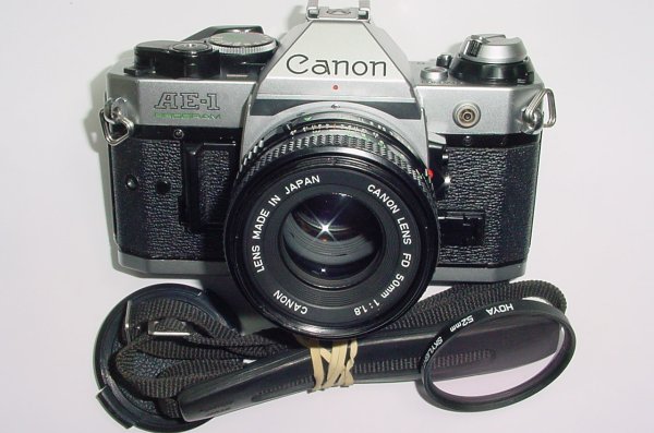 Canon AE-1 Program 35mm SLR Film Manual Camera + Canon 50mm F/1.8 FD Lens - Ex++