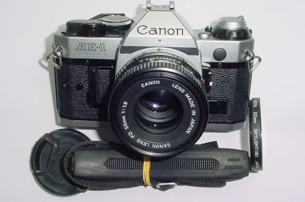 Canon AE-1 Program 35mm SLR Film Manual Camera + Canon 50mm F/1.8 FD Lens