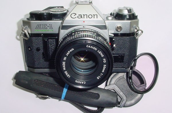 Canon AE-1 Program 35mm SLR Film Manual Camera + Canon 50mm F/1.8 FD Lens