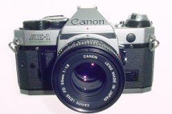 Canon AE-1 Program 35mm SLR Film Manual Camera + Canon 50mm F/1.8 FD Lens
