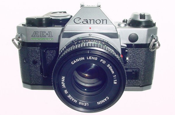 Canon AE-1 Program 35mm SLR Film Manual Camera + Canon 50mm F/1.8 FD Lens
