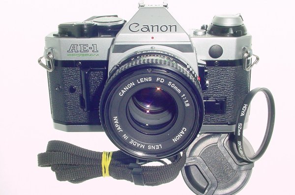 Canon AE-1 Program 35mm SLR Film Manual Camera + Canon 50mm F/1.8 FD Lens