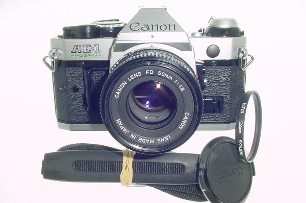 Canon AE-1 Program 35mm SLR Film Manual Camera + Canon 50mm F/1.8 FD Lens