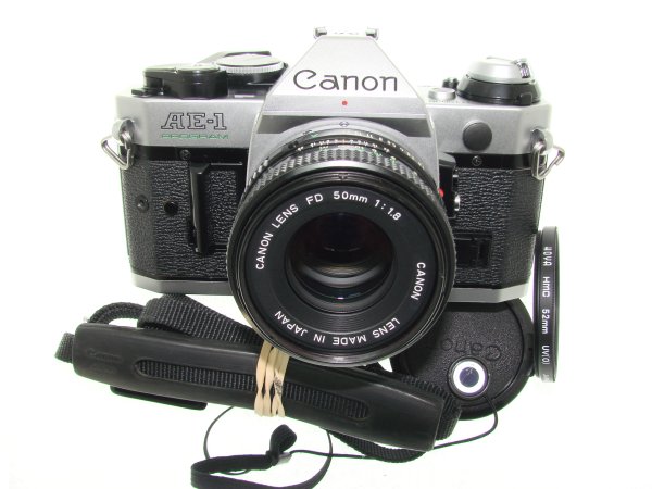 Canon AE-1 Program 35mm SLR Film Manual Camera + Canon 50mm F/1.8 FD Lens