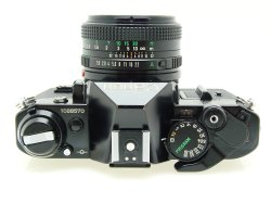 Canon AE-1 Program 35mm SLR Film Manual Camera + Canon 50/1.8 FD Lens in Black