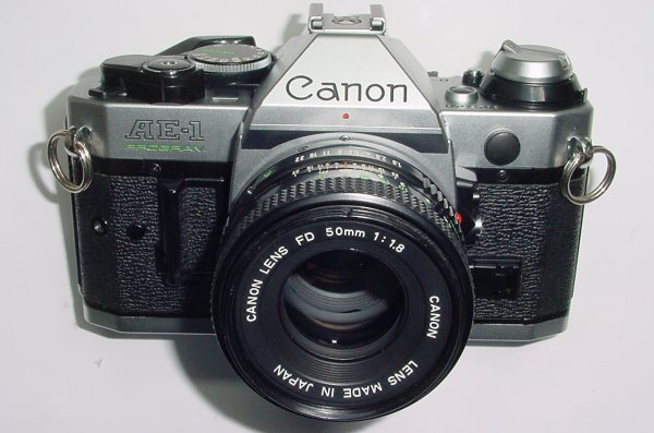 Canon AE-1 Program 35mm SLR Film Manual Camera + Canon 50mm F/1.8 FD S.C. Lens