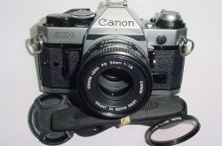 Canon AE-1 Program 35mm SLR Film Manual Camera + Canon 50mm F/1.8 FD S.C. Lens