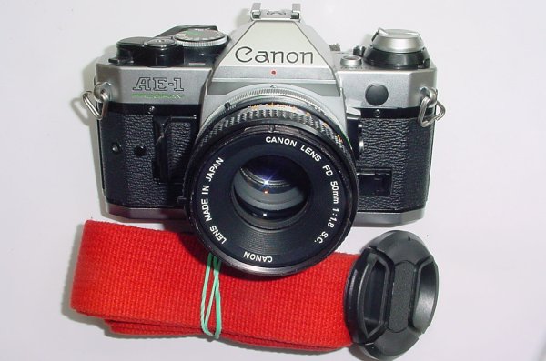 Canon AE-1 Program 35mm SLR Film Manual Camera + Canon 50mm F/1.8 FD S.C. Lens