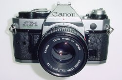 Canon AE-1 Program 35mm SLR Film Manual Camera + Canon 50mm F/1.8 FD S.C. Lens
